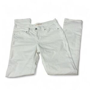 Levi’s Women’s Jeans 28 Mid Rise Skinny White Denim Stretch Pants Classic Levi